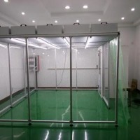 中國潔凈棚，分隔網格簾，百級工作室，不銹鋼手推車，防靜電工服